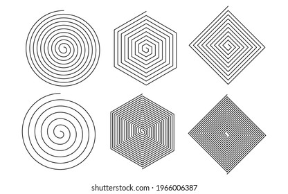 Set of spiral icon symbol vector illustration on isolated.