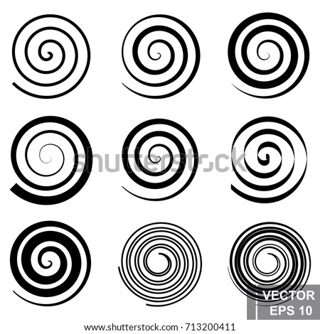 Set of spiral. Silhouette. The black. A circle. The form. For your design.