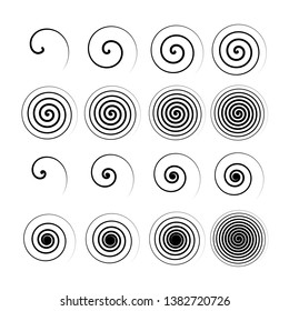 Conjunto de espiral y remolino. Colección de formas diferentes.ilustración vectorial.
