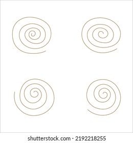 Conjunto de elementos giratorios espirales aislados ilustraciones vectoriales sobre fondo blanco.