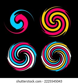 Satz von Spiral- und Drehelementen