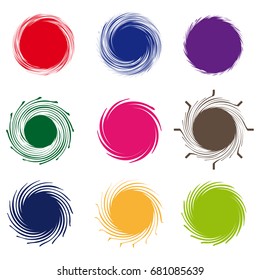 Set of spiral and swirl motion elements
