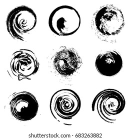 Set of spiral and swirl motion elements