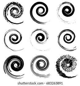 Set of spiral and swirl motion elements