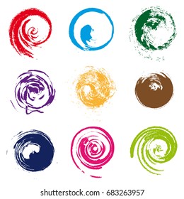 Set of spiral and swirl motion elements