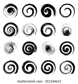 Set Simple Spiral Elements Isolated Vector Stock Vector (Royalty Free ...