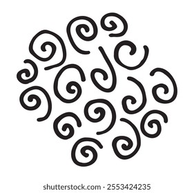 A set of spirals in doodle style