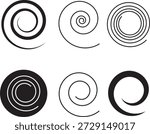 Set of spirals swirl vector illustration