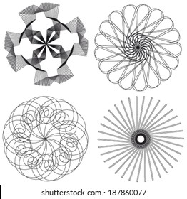 Set of spirograph for design (4 elements) - vector illustration