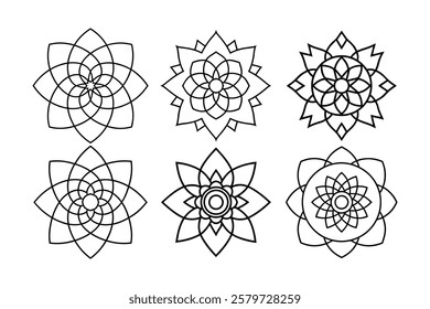 Set of Spirtual mandala vector illustration