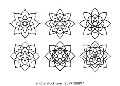 Set of Spirtual mandala vector illustration