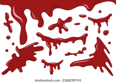 Colocar la muestra de sangre sobre el fondo blanco. Concepto de horror y Halloween. Ilustración del vector