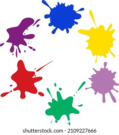 set of splash different shape and color
