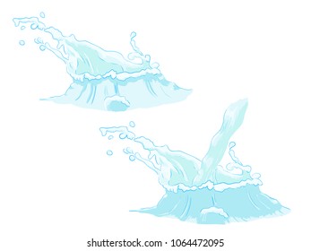 Set splash and flow - droup water