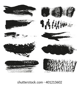 Set of splash and spot grunge banners vector illustration