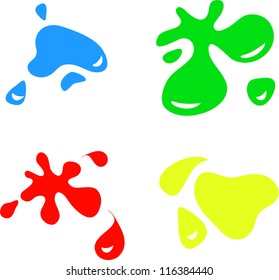 set of splashes illustration in colors