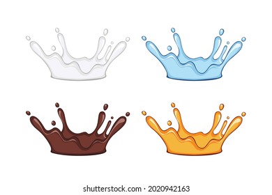 Set of splashes isolated on white background.