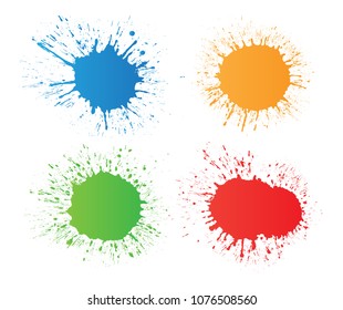 Set of splashes.Vector paint splatters.