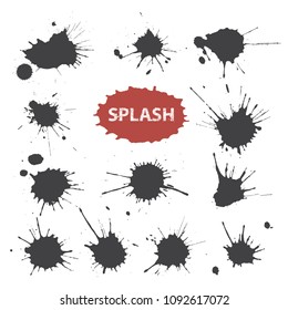 Set of splashes.Vector paint splatters for your design.