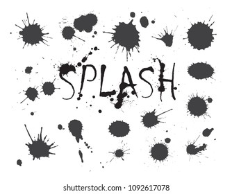 Set of splashes.Vector paint splatters for your design.