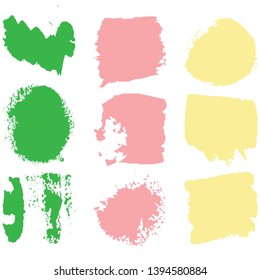 A set of splatter paint color with a dry brush