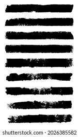 Set of sponge roller imprints. Abstract paint strokes. Rectangular spots created with sponge paint roller and ink. Eps10 vector
