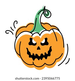 Set of Spooky Halloween Doodle Icons 

