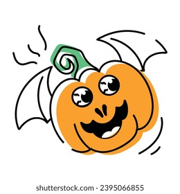 Set of Spooky Halloween Doodle Icons 

