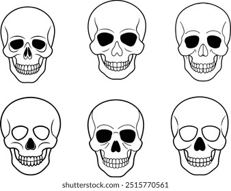 Set of Spooky Pumpkin Silhouette Vector Illustration design