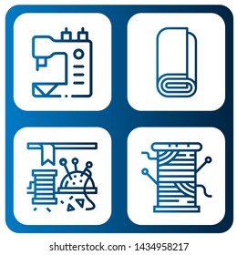 Set of spool icons such as Sewing machine, Roll, Sewing, Thread , spool