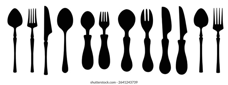 ```
set of spoon fork knife voter illustration