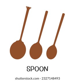 Set of spoon icon sign isolated on white background vector illustration.