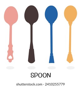 Set of spoons icon sign on white background vector.