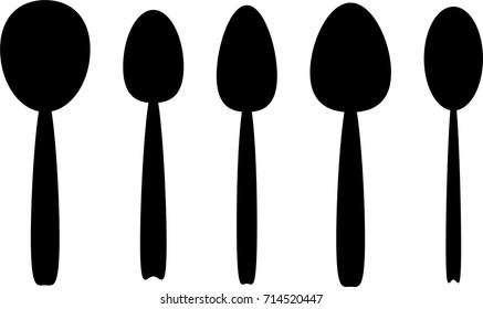 Set of spoons in vector