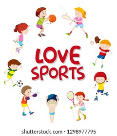 Set of sport athletes character illustration