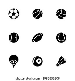 Set sport ball flat icon design vector