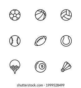 Set sport ball flat icon design vector