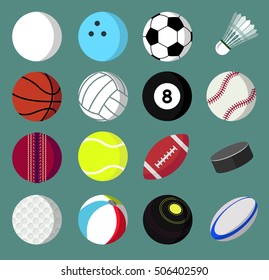 Set of Sport balls icons/symbols. Vector illustration