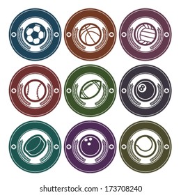 Set of sport balls logo emblems