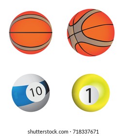 Set of sport balls on a white background, Vector illustration