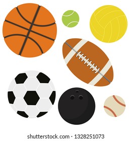 Set of sport balls vector design illustration isolated on white background