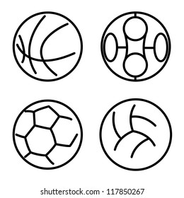 Set sport balls. Vector illustration