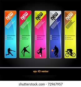 set of sport banner and tag