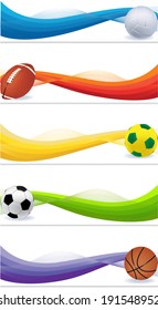 A set of sport banners with balls