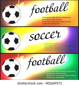 Set of sport banners. Football (soccer). Vector illustration.