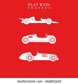Set of sport car icons. Retro sport cars illustration.