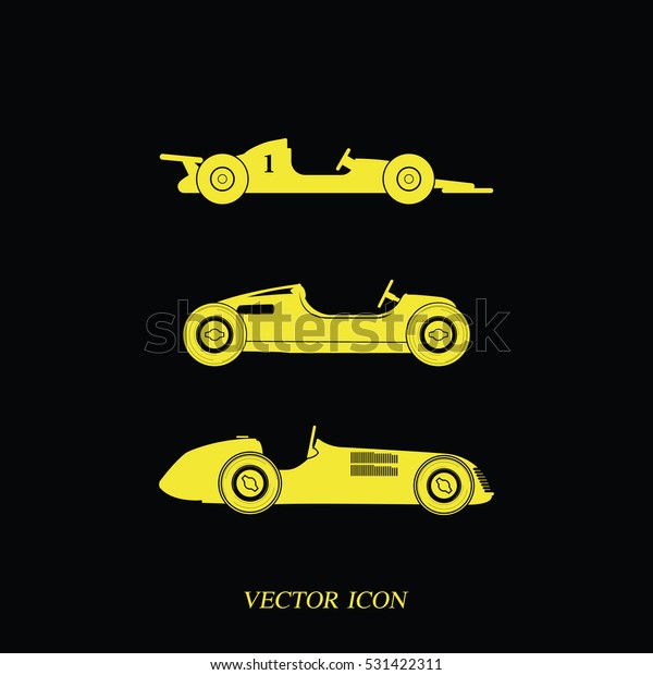 Set of\
sport car icons. Retro sport cars\
illustration.