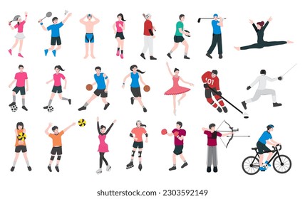 Set of Sport Character Vector Illustration