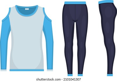 set sport clothes mockup isolated