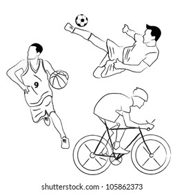 set of sport collection vector